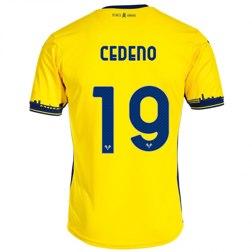 Hombre Fútbol Camiseta Lineth Cedeno #19 Amarillo 2ª Equipación 2023/24 México