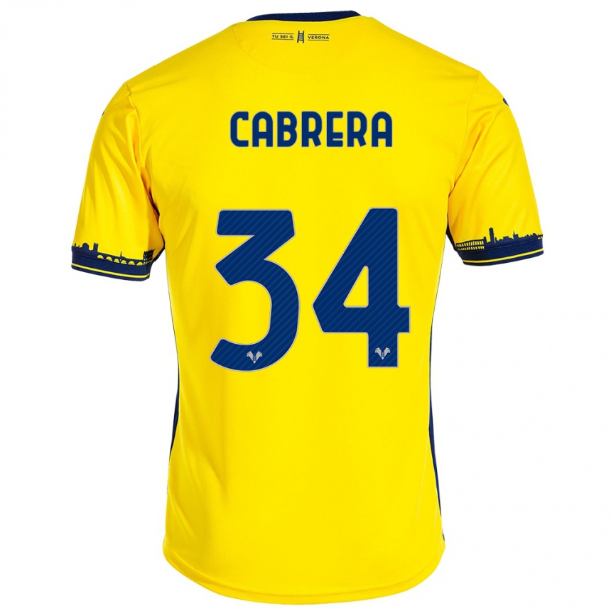 Hombre Fútbol Camiseta Ilena Cabrera #34 Amarillo 2ª Equipación 2023/24 México