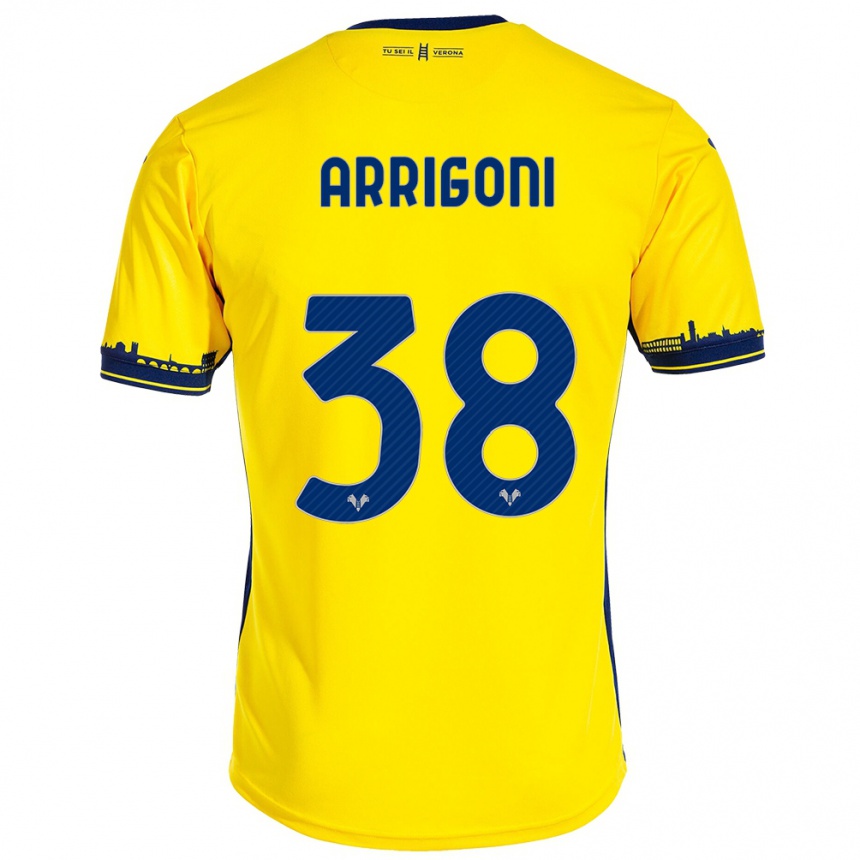 Hombre Fútbol Camiseta Arrigoni #38 Amarillo 2ª Equipación 2023/24 México