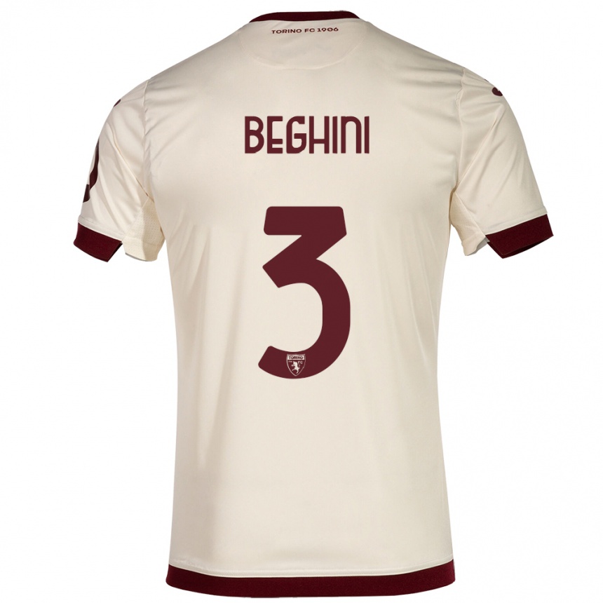 Hombre Fútbol Camiseta Giulia Beghini #3 Champán 2ª Equipación 2023/24 México