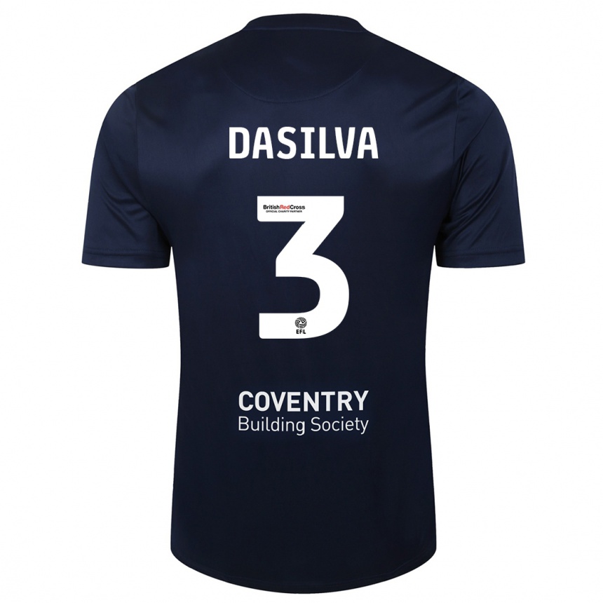 Hombre Fútbol Camiseta Jay Dasilva #3 Rojo Azul Marino 2ª Equipación 2023/24 México