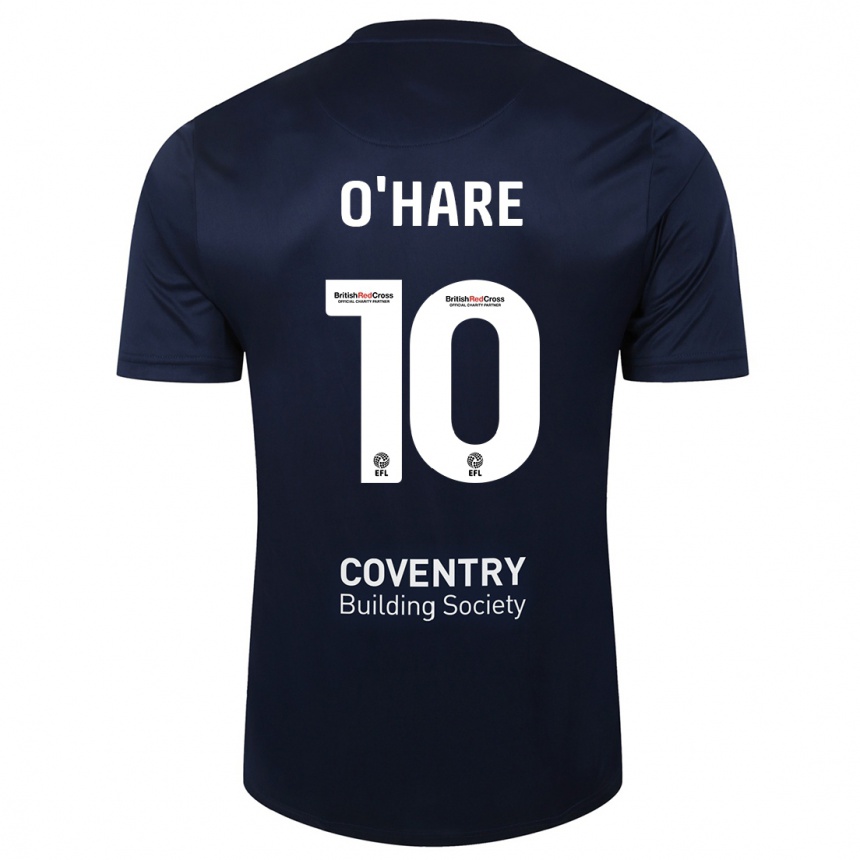 Hombre Fútbol Camiseta Callum O'hare #10 Rojo Azul Marino 2ª Equipación 2023/24 México