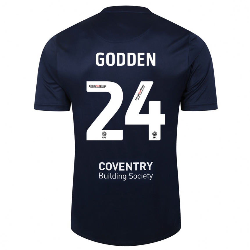 Hombre Fútbol Camiseta Matt Godden #24 Rojo Azul Marino 2ª Equipación 2023/24 México