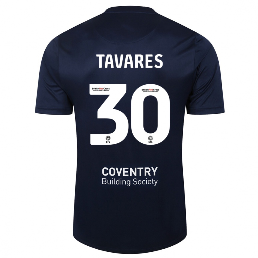 Hombre Fútbol Camiseta Fábio Tavares #30 Rojo Azul Marino 2ª Equipación 2023/24 México