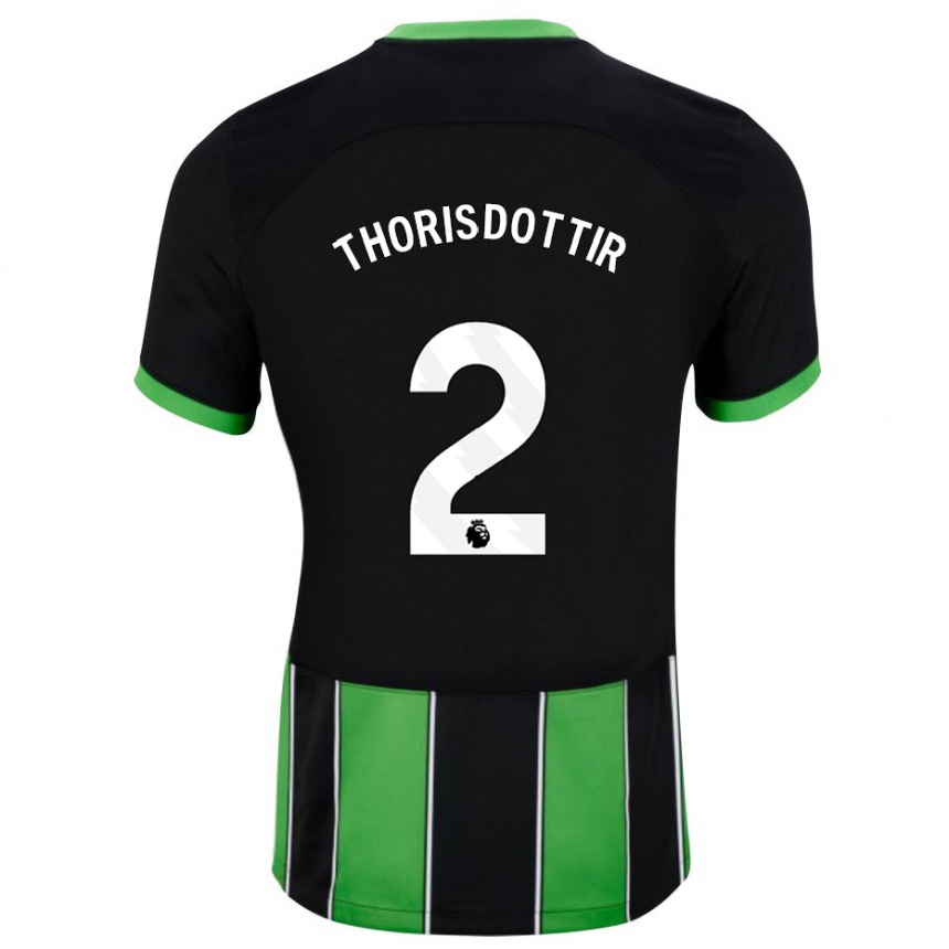 Hombre Fútbol Camiseta Maria Thorisdottir #2 Verde Negro 2ª Equipación 2023/24 México