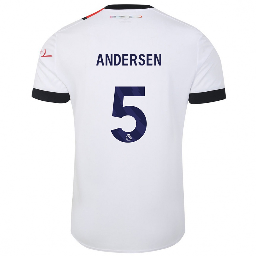 Hombre Fútbol Camiseta Mads Andersen #5 Blanco 2ª Equipación 2023/24 México