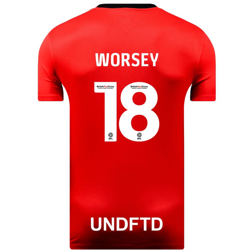 Hombre Fútbol Camiseta Louanne Worsey #18 Rojo 2ª Equipación 2023/24 México