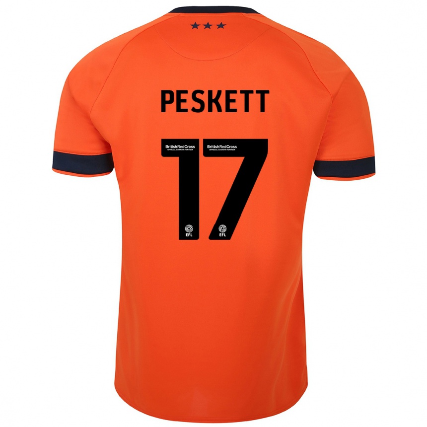 Hombre Fútbol Camiseta Sophie Peskett #17 Naranja 2ª Equipación 2023/24 México