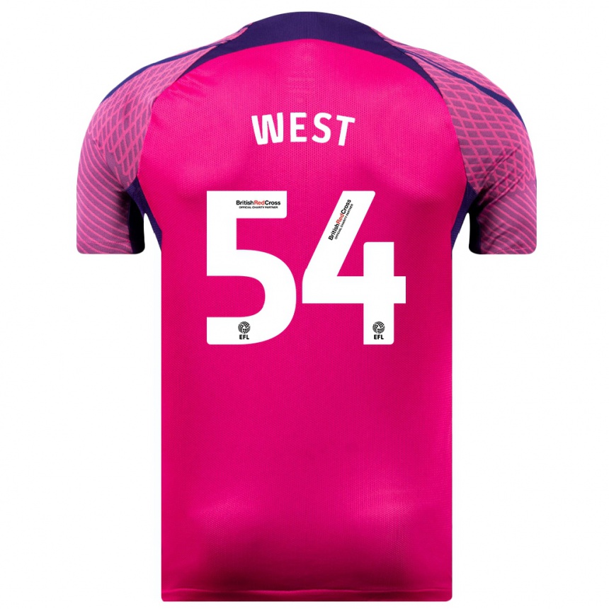 Hombre Fútbol Camiseta Ella West #54 Morado 2ª Equipación 2023/24 México