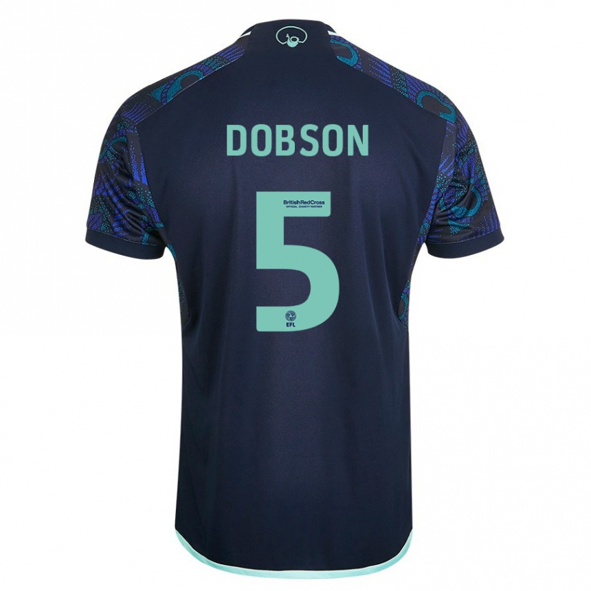 Hombre Fútbol Camiseta Ellie Dobson #5 Azul 2ª Equipación 2023/24 México