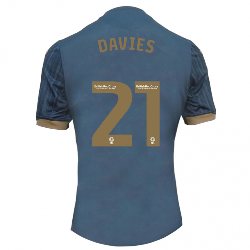 Hombre Fútbol Camiseta Laura Davies #21 Verde Azulado Oscuro 2ª Equipación 2023/24 México