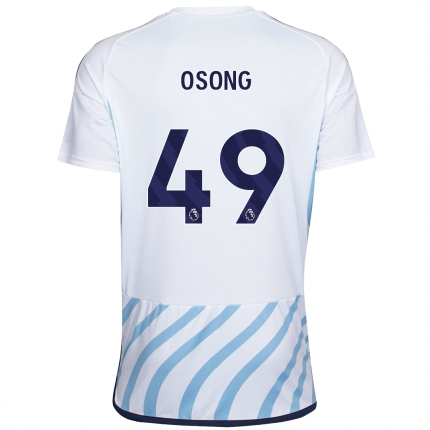 Hombre Fútbol Camiseta Detlef Esapa Osong #49 Blanco Azul 2ª Equipación 2023/24 México