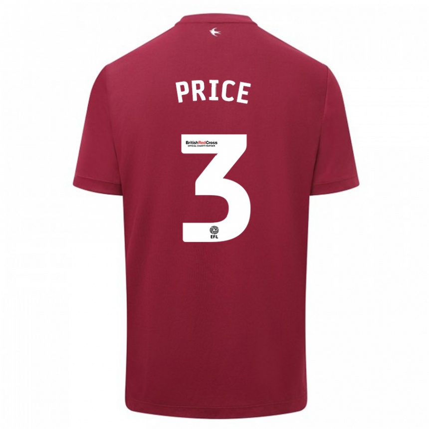 Hombre Fútbol Camiseta Ffion Price #3 Rojo 2ª Equipación 2023/24 México