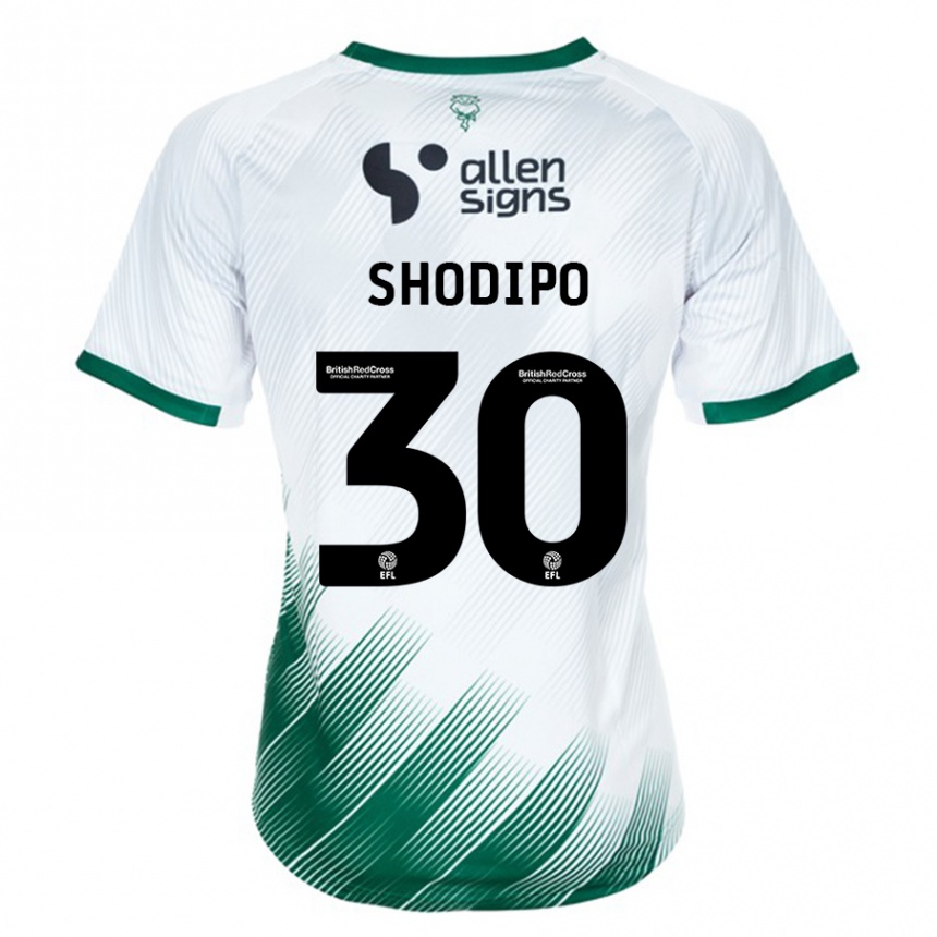 Hombre Fútbol Camiseta Olamide Shodipo #30 Blanco 2ª Equipación 2023/24 México