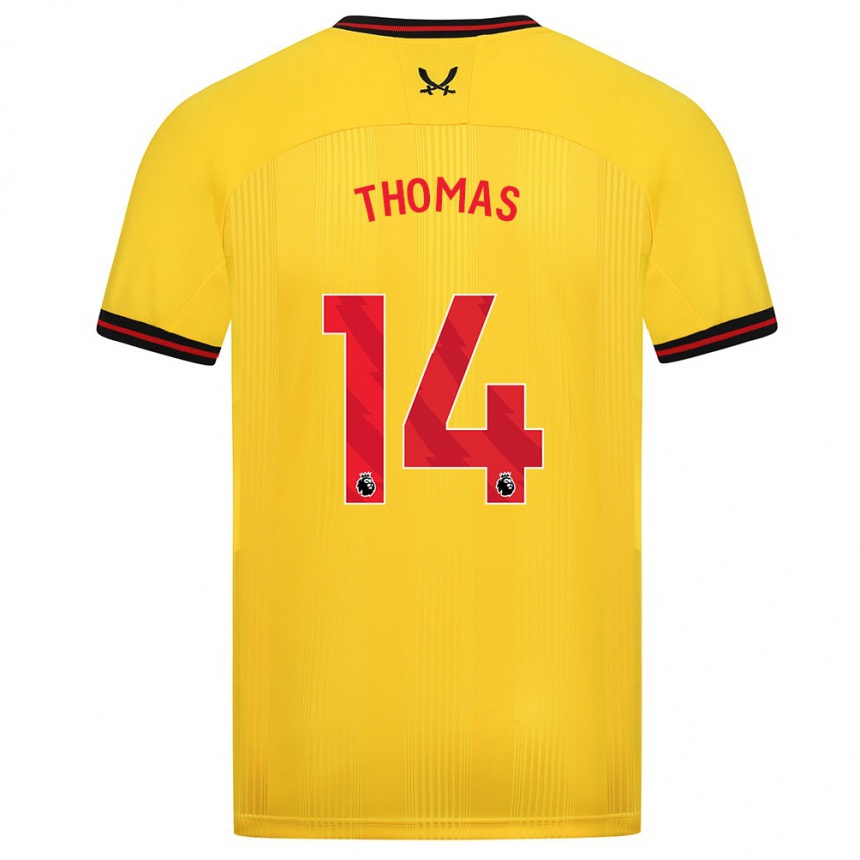 Hombre Fútbol Camiseta Luke Thomas #14 Amarillo 2ª Equipación 2023/24 México