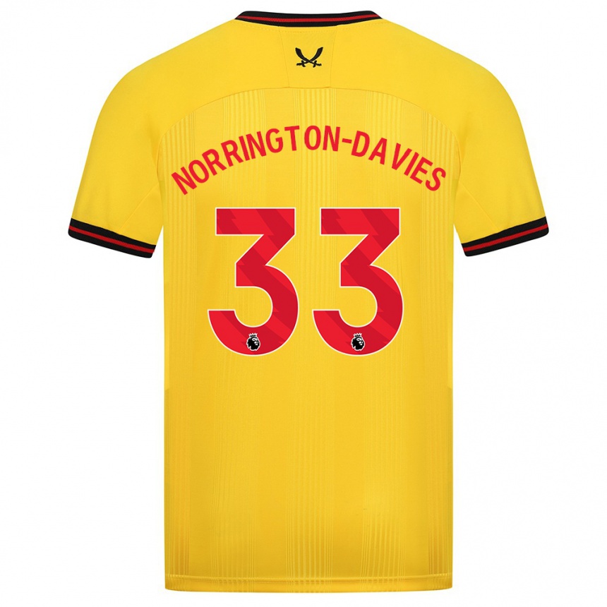 Hombre Fútbol Camiseta Rhys Norrington-Davies #33 Amarillo 2ª Equipación 2023/24 México