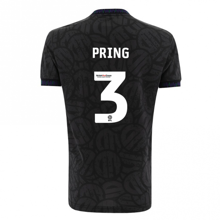 Hombre Fútbol Camiseta Cameron Pring #3 Negro 2ª Equipación 2023/24 México