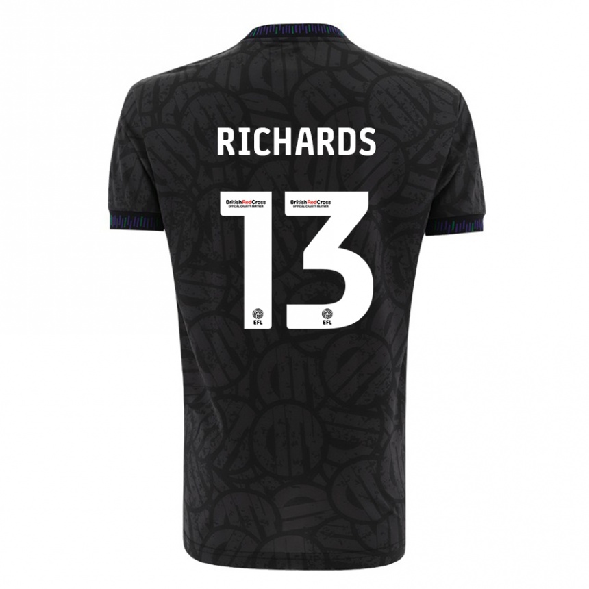 Hombre Fútbol Camiseta Harvey Wiles-Richards #13 Negro 2ª Equipación 2023/24 México