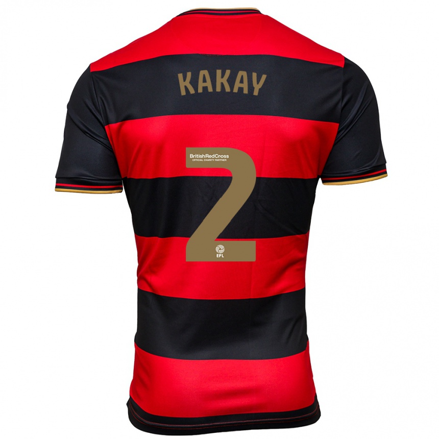 Hombre Fútbol Camiseta Osman Kakay #2 Negro Rojo 2ª Equipación 2023/24 México