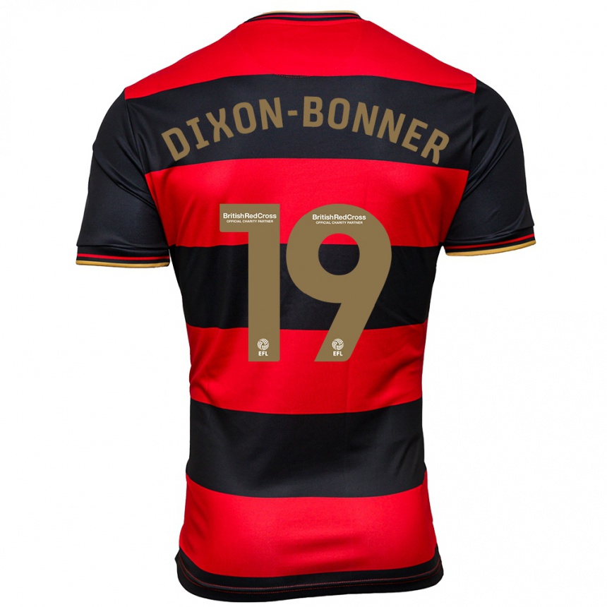 Hombre Fútbol Camiseta Elijah Dixon-Bonner #19 Negro Rojo 2ª Equipación 2023/24 México