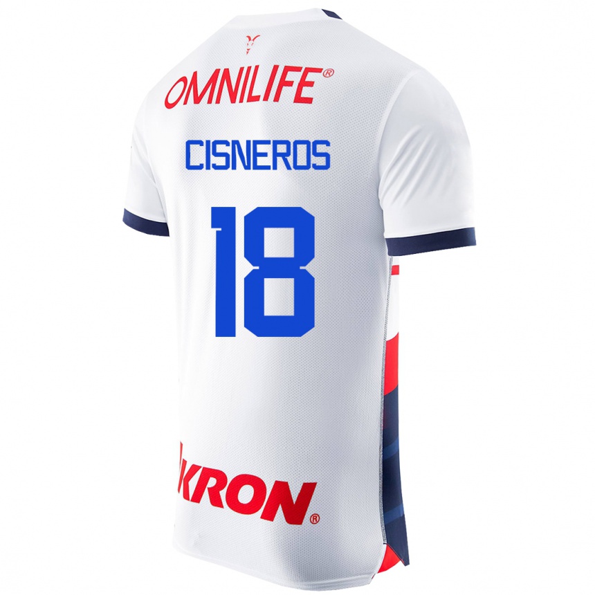 Hombre Fútbol Camiseta Ronaldo Cisneros #18 Blanco 2ª Equipación 2023/24 México