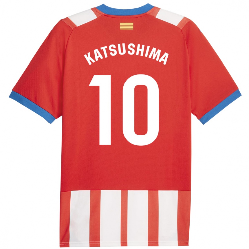 Mujer Fútbol Camiseta Shinnosuke Katsushima #10 Rojo Blanco 1ª Equipación 2023/24 México