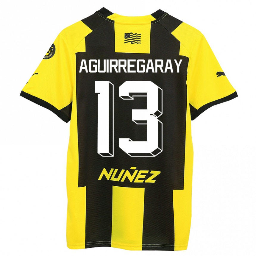 Mujer Fútbol Camiseta Matías Aguirregaray #13 Amarillo Negro 1ª Equipación 2023/24 México