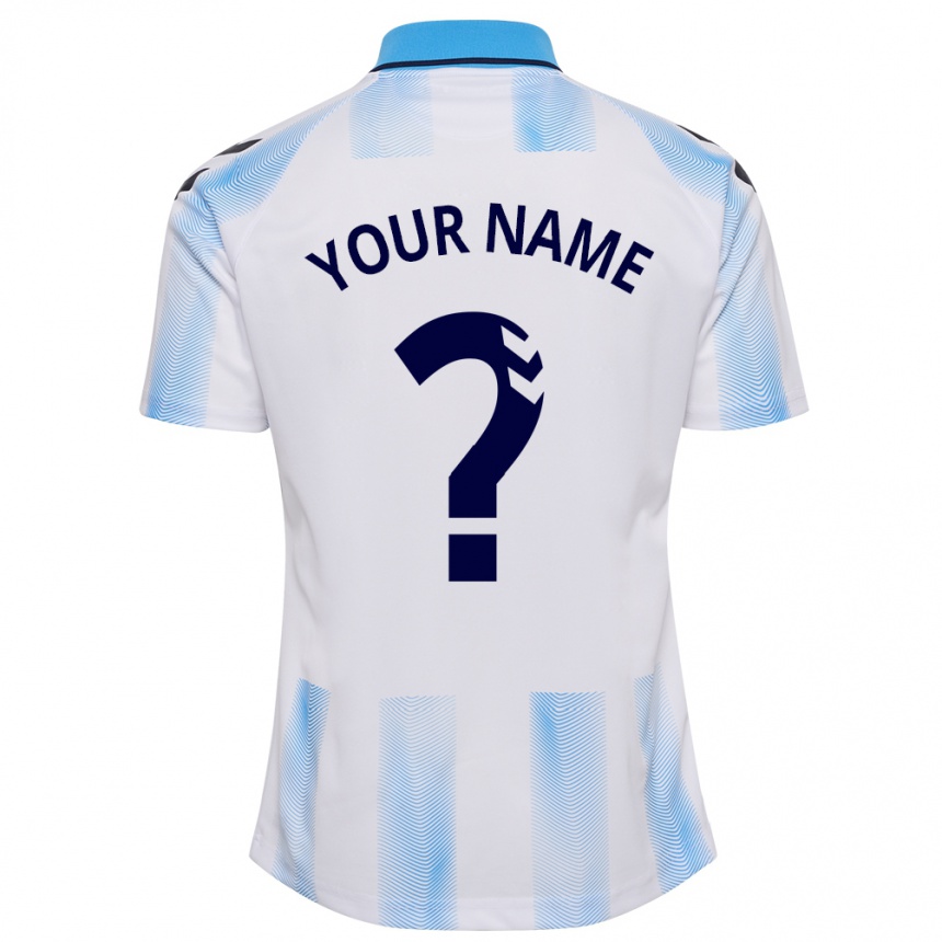 Mujer Fútbol Camiseta Su Nombre #0 Blanco Azul 1ª Equipación 2023/24 México
