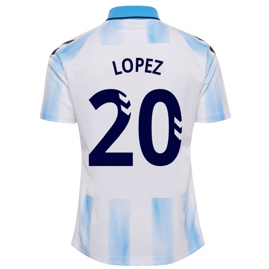 Mujer Fútbol Camiseta Adri López #20 Blanco Azul 1ª Equipación 2023/24 México