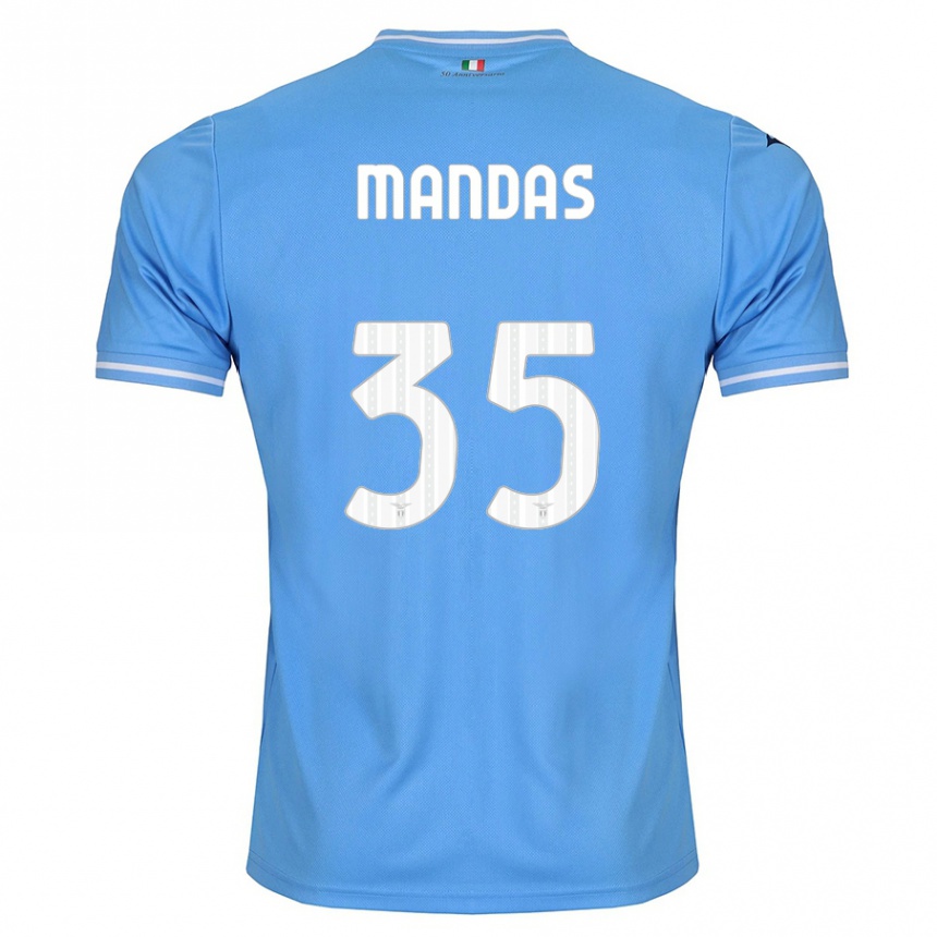 Mujer Fútbol Camiseta Christos Mandas #35 Azul 1ª Equipación 2023/24 México