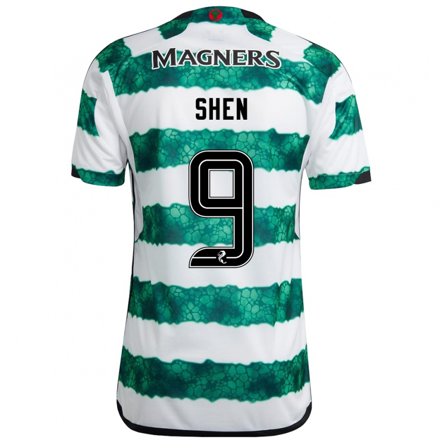 Mujer Fútbol Camiseta Shen Mengyu #9 Verde 1ª Equipación 2023/24 México