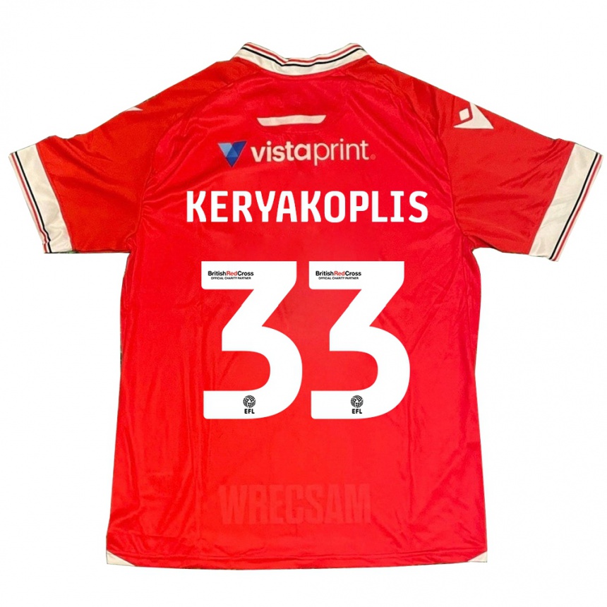 Mujer Fútbol Camiseta Hannah Keryakoplis #33 Rojo 1ª Equipación 2023/24 México