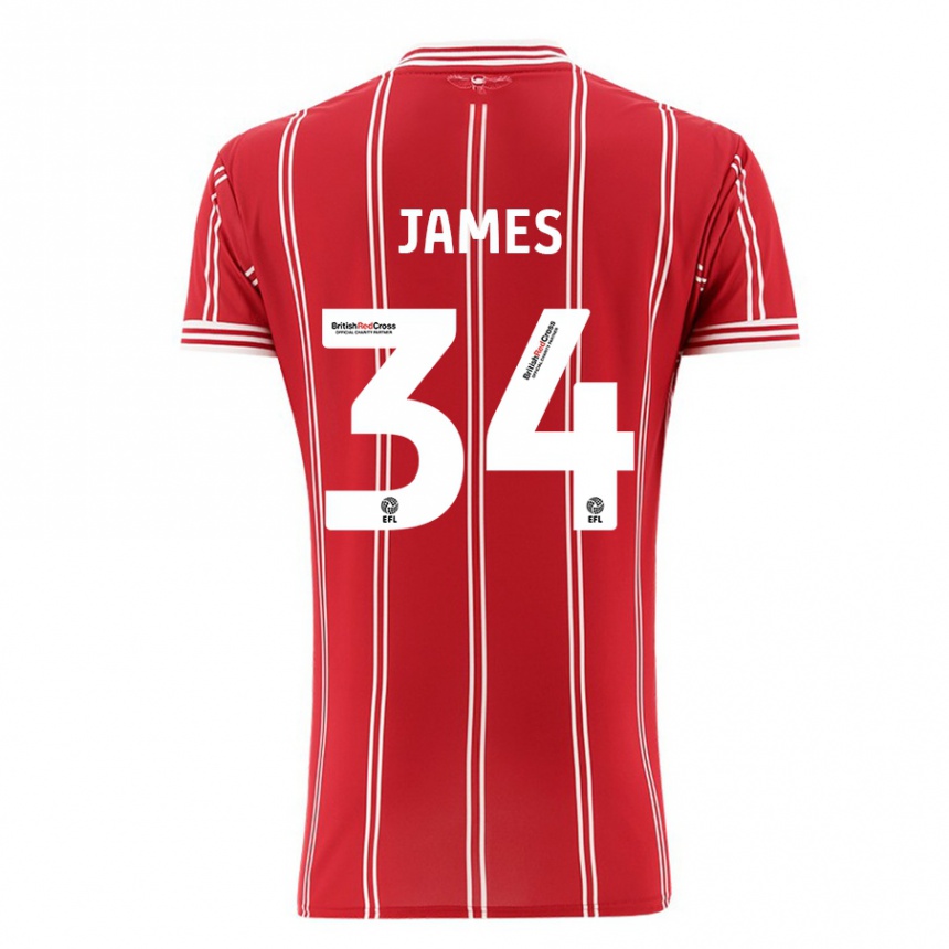 Mujer Fútbol Camiseta Joseph James #34 Rojo 1ª Equipación 2023/24 México