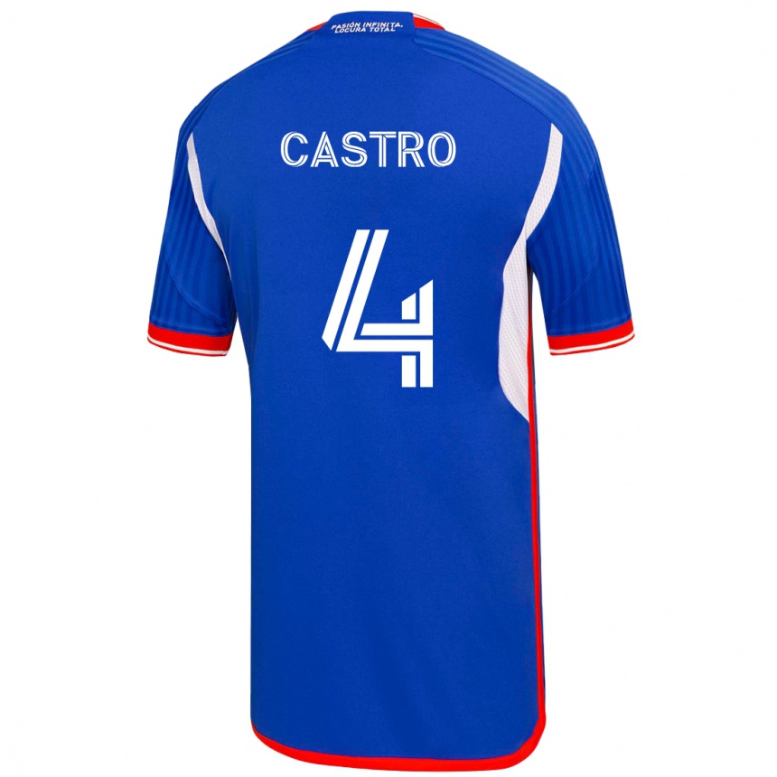 Mujer Fútbol Camiseta José Ignacio Castro #4 Azul 1ª Equipación 2023/24 México