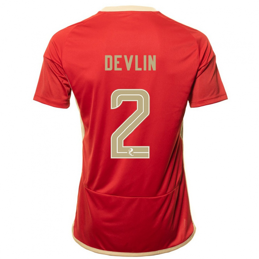 Mujer Fútbol Camiseta Nicky Devlin #2 Rojo 1ª Equipación 2023/24 México
