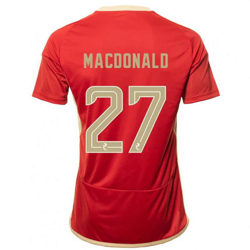 Mujer Fútbol Camiseta Angus Macdonald #27 Rojo 1ª Equipación 2023/24 México