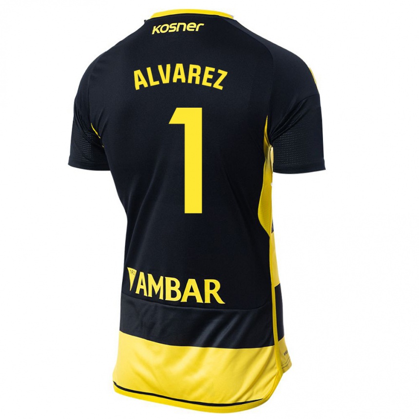 Mujer Fútbol Camiseta Cristian Álvarez #1 Negro Amarillo 2ª Equipación 2023/24 México