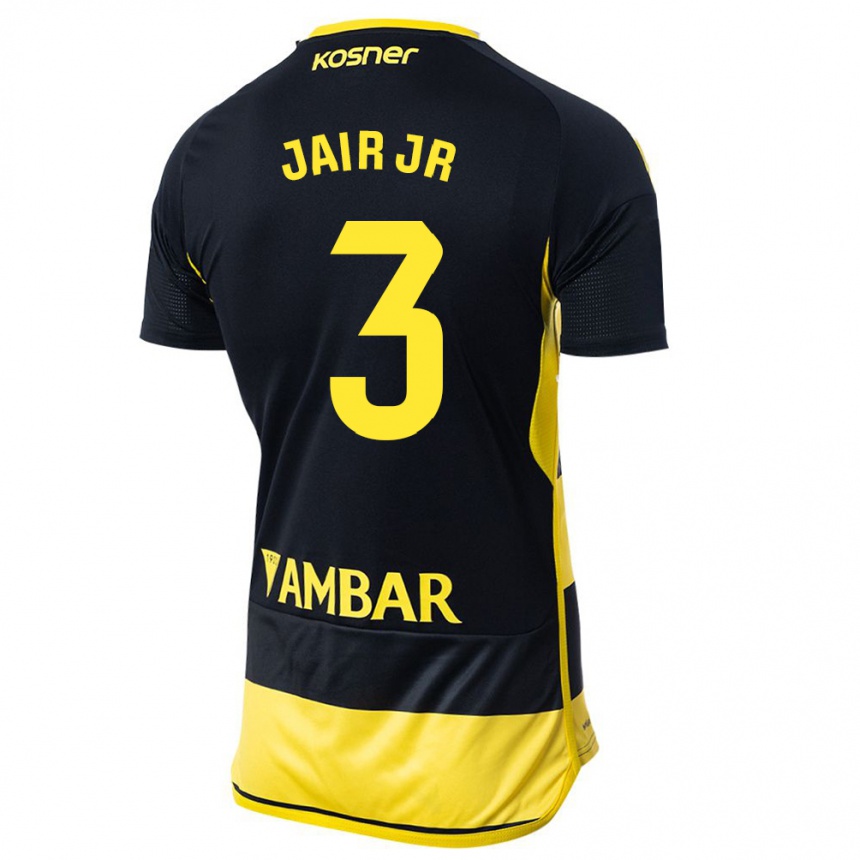 Mujer Fútbol Camiseta Jair Amador #3 Negro Amarillo 2ª Equipación 2023/24 México