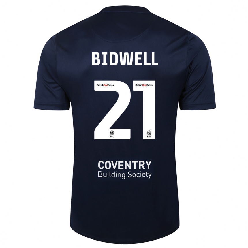 Mujer Fútbol Camiseta Jake Bidwell #21 Rojo Azul Marino 2ª Equipación 2023/24 México