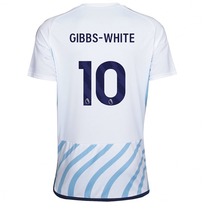 Mujer Fútbol Camiseta Morgan Gibbs-White #10 Blanco Azul 2ª Equipación 2023/24 México