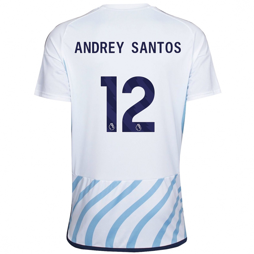 Mujer Fútbol Camiseta Andrey Santos #12 Blanco Azul 2ª Equipación 2023/24 México