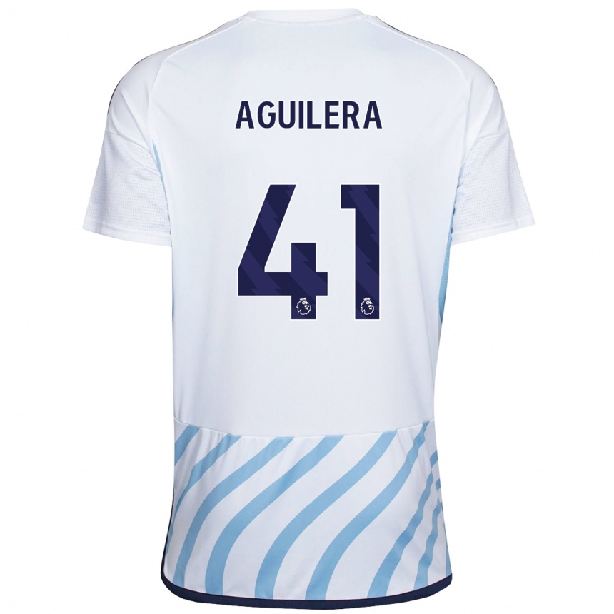 Mujer Fútbol Camiseta Brandon Aguilera #41 Blanco Azul 2ª Equipación 2023/24 México