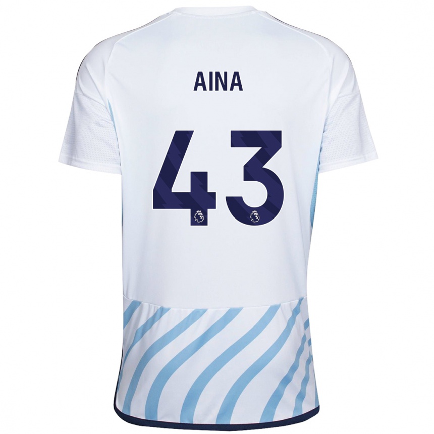 Mujer Fútbol Camiseta Ola Aina #43 Blanco Azul 2ª Equipación 2023/24 México