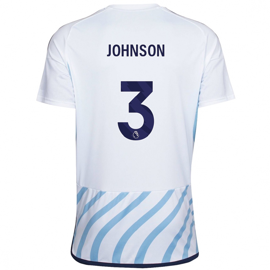 Mujer Fútbol Camiseta Nat Johnson #3 Blanco Azul 2ª Equipación 2023/24 México