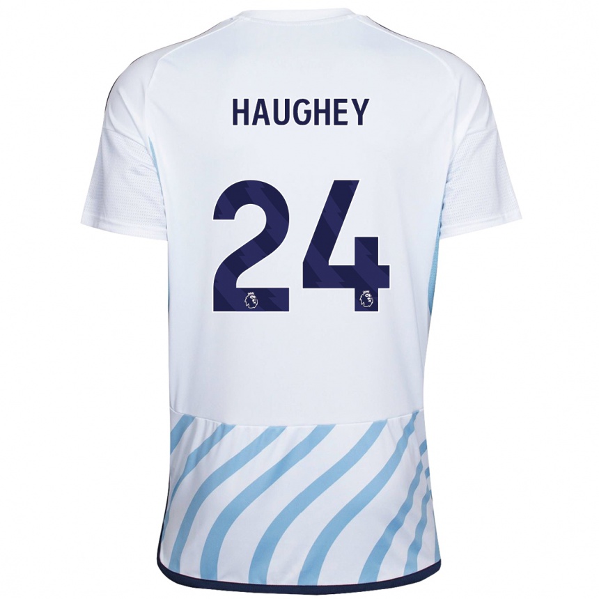 Mujer Fútbol Camiseta Ella Haughey #24 Blanco Azul 2ª Equipación 2023/24 México