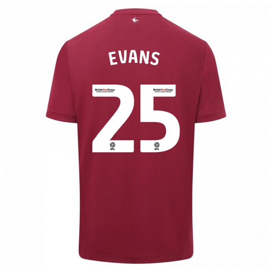Mujer Fútbol Camiseta Kieron Evans #25 Rojo 2ª Equipación 2023/24 México