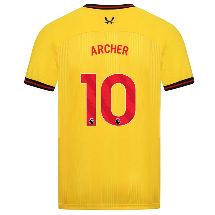 Mujer Fútbol Camiseta Cameron Archer #10 Amarillo 2ª Equipación 2023/24 México