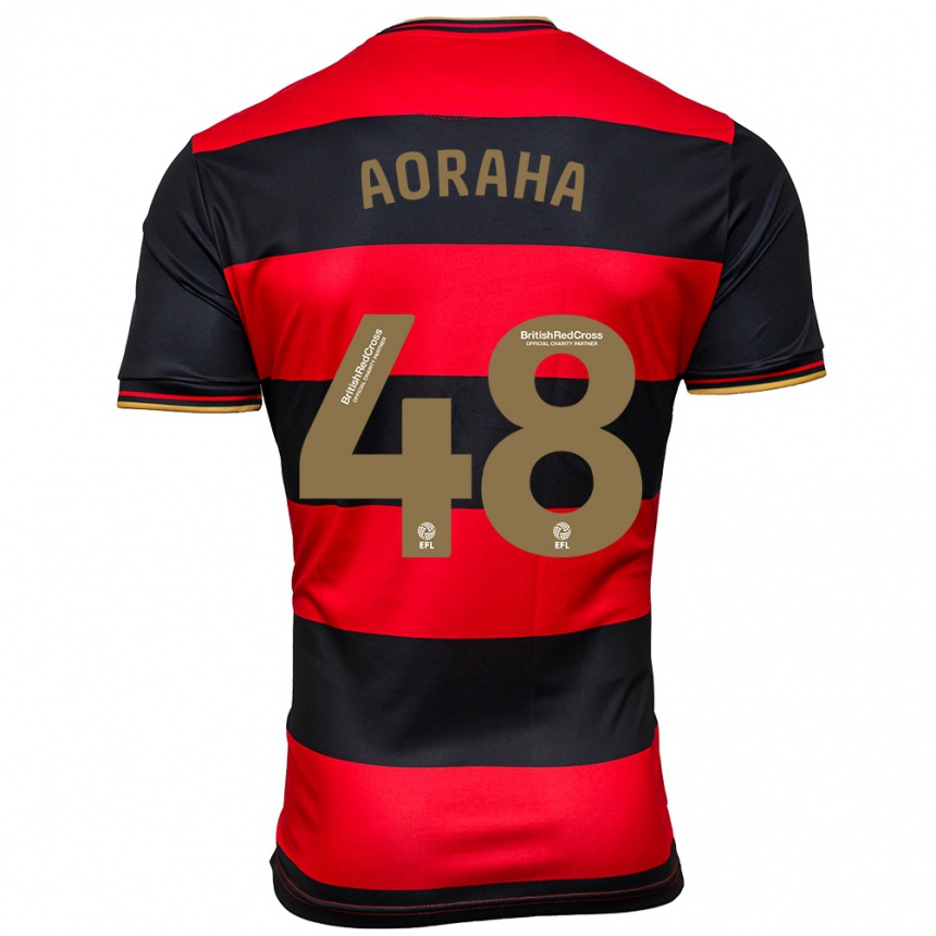 Mujer Fútbol Camiseta Alexander Aoraha #48 Negro Rojo 2ª Equipación 2023/24 México