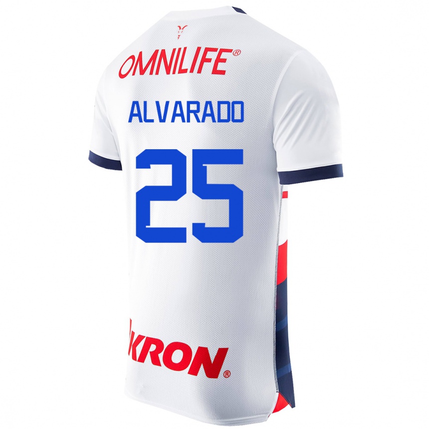 Mujer Fútbol Camiseta Roberto Alvarado #25 Blanco 2ª Equipación 2023/24 México