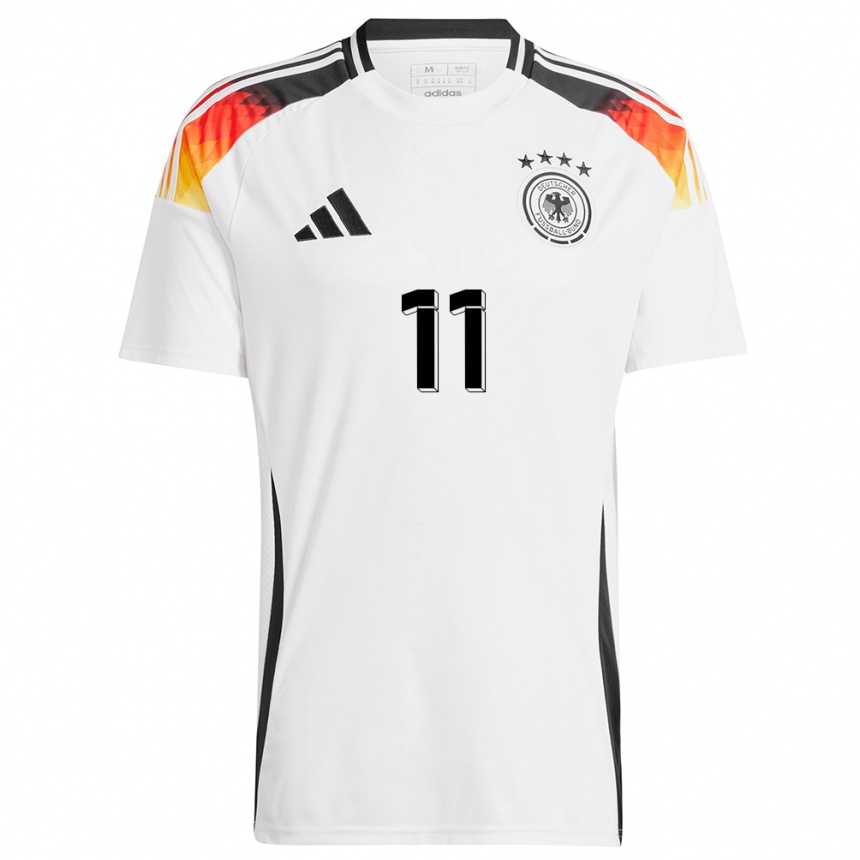 Niño Fútbol Camiseta Alemania Alexandra Popp #11 Blanco 1ª Equipación 24-26 México